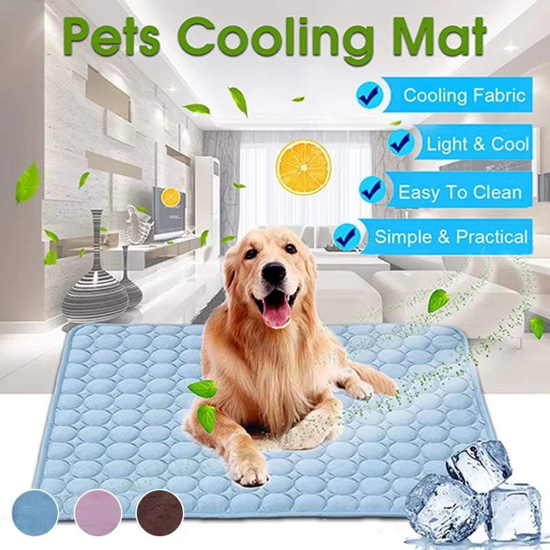 Dog Mat Cooling Summer Pad Mat for Dogs Cat Blanket Sofa Breathable Pet Dog Bed Summer Washable for Small Medium Large Dogs Car